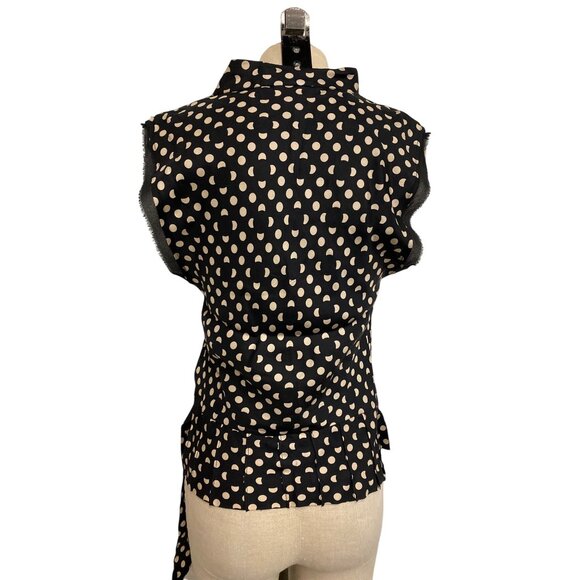 Vintage Marc Jacobs Polka Dot Silk Sleeveless Blouse Size 8 - Picture 7 of 12